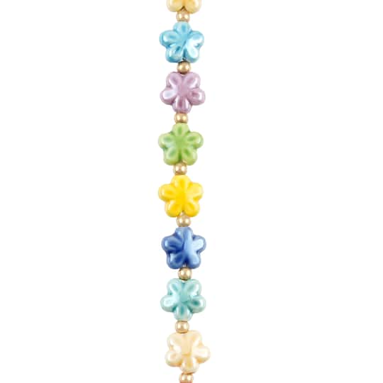 Multicolor Ceramic Flower Beads, 11mm by Bead Landing&#x2122;
